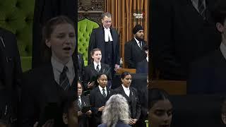 Pages lead singing of “O’Canada” in House of Commons