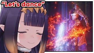 Ninomae "Parry Master" Ina'nis performs an elegant dance with Rellana