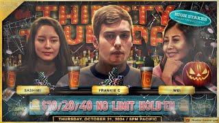 HALLOWEEN POKER!! Sashimi, Wei, Frankie C, Raver & Ronnie Play $10/20/40 - Commentary by Charlie