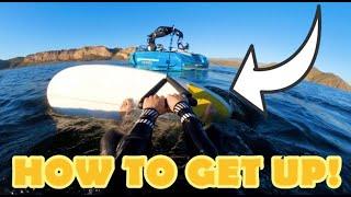 How to Get Up On A WakeSurf Board! (EASY TUTORIAL)