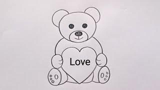 how to draw teddy bear drawing easy step by step@DrawingTalent