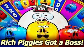 NEW Rich Little Piggies World Class Slot! All Piggies Popped! Live Play, Wheel Feature and Bonuses!