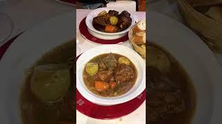 CoQ au Vin, Bœuf Bourguignon Dinner at Saint Michel, Paris.