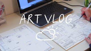 comic writing, drawing, and daily living  art vlog