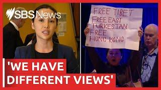 Protests as Chinese ambassador to Australia delivers major speech | SBS News