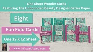 Eight One Sheet Wonder Cards with Unbounded Beauty Designer Series Paper