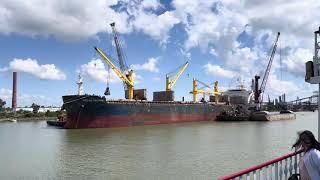 Cargo Ship Along the Mississippi River