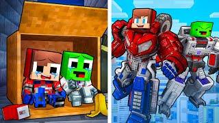 JJ and Mikey: TRANSFORMERS Evolution Life Cycle Battle in Minecraft - Maizen