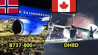 KLM B737 Hydraulic Failure in Norway | PAL DH8D landing Gear Fail in Canada. Why so many accidents?