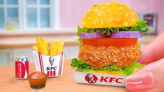 How To Make KFC Chicken Burger In Miniature Kitchen with Mini Yummy ! ASMR Cooking Recipe Idea