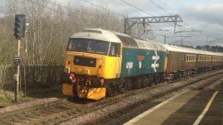 47501 TnT Large Logo 47593 on 1Z64 with 'The Statesman' at Carluke 25/3/19