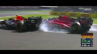 Mexican GP crowd exit quickly as Sergio Perez gives emotional interview after retirement.