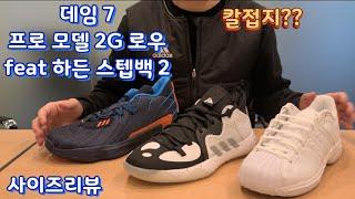 데임7, 프로 모델2G 로우 접지,사이즈리뷰 feat 하든 스텝백 2 / dame7, promodel 2g low, harden stepback 2 size review