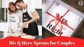 His and Hers Aprons for Couples - Mr Right Mrs Always Right