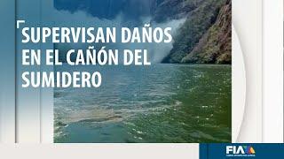 Tras deslave, autoridades recorren el Cañón del Sumidero para supervisar daños