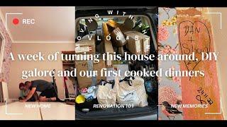 MOVING VLOG#5|A week of turning this house around, DIY galore and our first cooked dinners