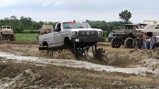 Big Silver Ford Mudding At Red Barn Customs Mud Bog 2016
