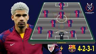 ATHLETIC BILBAO VS BARCELONA: BARCELONA POTENTIAL LINE-UP WITH Ronald Araújo SUPER CUP 2025