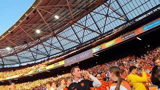 National anthem of Wales, sung by the fans! Really amazing! The Netherlands - Wales 3-2