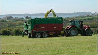 Silage with John Deere, Overlooking the Holy Island.