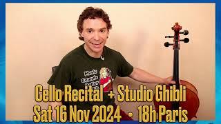 Studio Ghibli Cello Recital Invitation + Info 16 Nov 2024