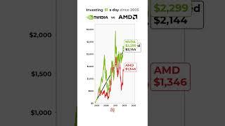 POV: You invested $1/day in NVDA vs AMD #nvidia #amd #investments #stockmarket