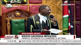 BREAKING NEWS: Deputy President Rigathi Gachagua Impeached