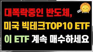 아이고.. 대폭락중인 반도체 ETF, 미국 빅테크TOP10 ETF!! 이 때 입니다. 이 ETF 계속해서 매수하세요 