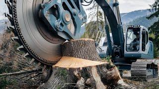 Extreme Fastest Big Chainsaw Cutting Tree Machines | Monster Stump Destroy Equipment Working