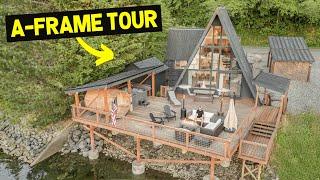 WATERFRONT FAMILY A-FRAME CABIN w/ Sauna & Hot Tub! (Full Airbnb Tour)