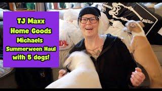 #summerween  Haul x 3 Michaels Home Goods TJ Maxx with all 5 of my dogs!