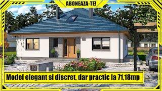 Casa Parter.Proiect mic dar foarte spatioasa la 71mp.3 Dormitoare,2 Bai, Living, Bucatarie si terasa