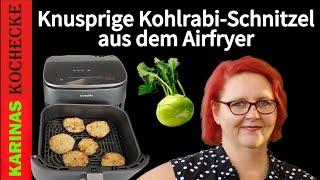 Airfryer Rezept: Knusprige vegetarische Kohlrabi Schnitzel lecker & gesund