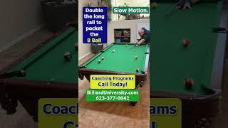 8 BALL 2 RAIL KICK SHOT  #billiardtricks #shorts #trickshot #trickshots