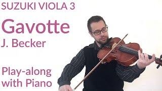 Gavotte by Becker: Suzuki Viola Book 3 | Play-through with Piano Accompaniment