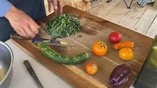 Sweet Potato Leaves Salad for Lunch at Titus Morris’ Henson Creek Farm