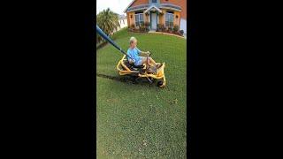 Side View Selfie Stick Mowing - 3 minute Shorts testing