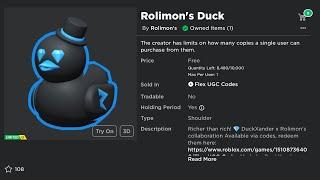 Sniping Rolimon’s Duck (Roblox Free UGC Limited)