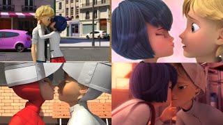 Miraculous Ladybug All Adrigami kisses (mostly almost kisses)‍⬛