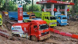 PERJUANGAN RC TRUK  PERTAMAMINA MENUJU SPBU TERPENCIL‼️ MELEWATI JALAN BERLUMPUR DAN OFROAD