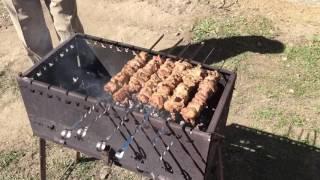 Pork kebabs in Ukraine.