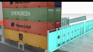 3D Living Studio Container Ship Secures Containers