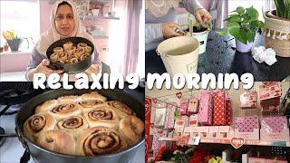 spend a relaxing morning with me baking cinnamon rolls & organising my plants