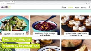 how-to recipe search on Gusto TV