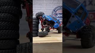 Flexing the scx24 jeep gladiator with the new 58mm long travel shocks from Powerhobby #shorts