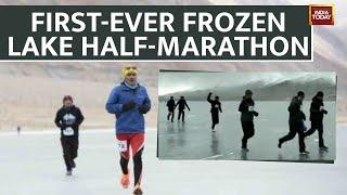 Watch: Ladakh’s First-Ever Frozen Lake Half-marathon Enters In Guinness Book Of World Records