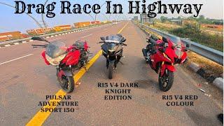 Pulsar Adventure Sport R15  V4  R15 V4 Drage Race  🫢Watch Till End #dragerace #race #r15v4