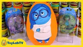 GIANT Play Doh Sadness Surprise Egg with Inside Out Toys Fear & from Disney Pixar