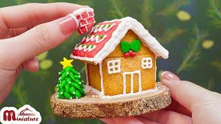 Perfect Miniature Gingerbread House Cake Decorating | Christmas Cake Recipe by Miniature Cooking