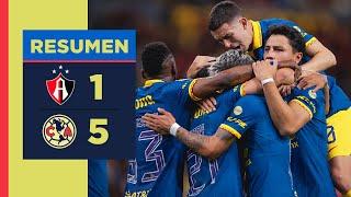 Resumen completo: Atlas 1 – 5 América | Jornada 10, CL24 | ¡DOBLETE DE HENRY MARTÍN Y DE ZENDEJAS!